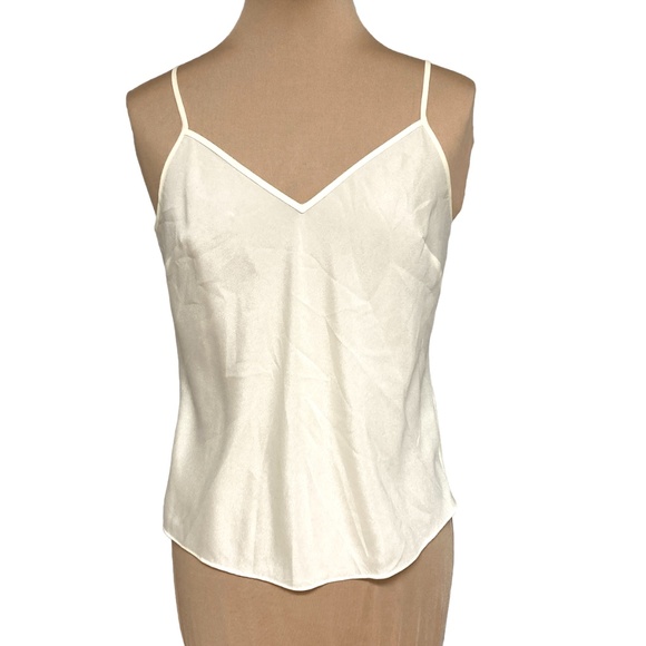 top TALBOTS cami ivory sheer silk 2P basic classic minimalist sexy spaghetti - Picture 3 of 10